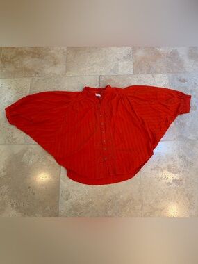 Pilcro by Anthropologie orange red women’s blouse